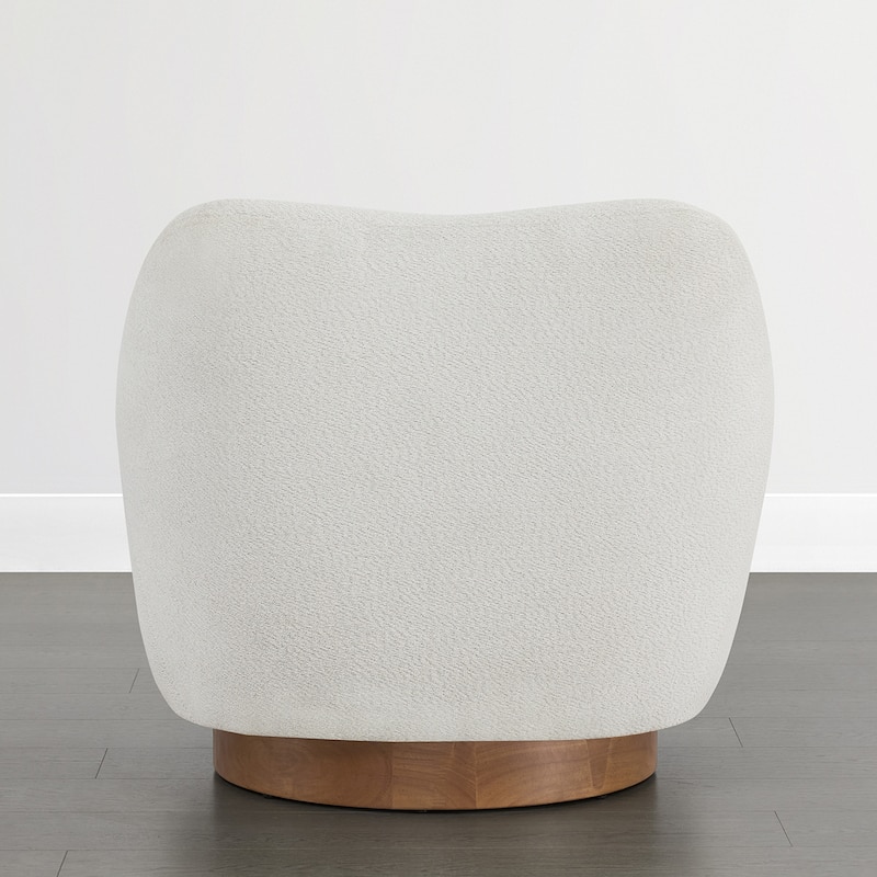 Spruce & Spring Modern Upholstered Swivel Accent Chair with Wood Base