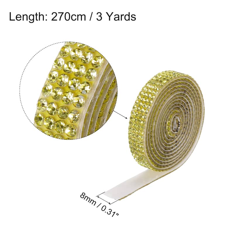 3Roll 3 Yards 8mm Diamond Ribbon White - Yellow - 8mm