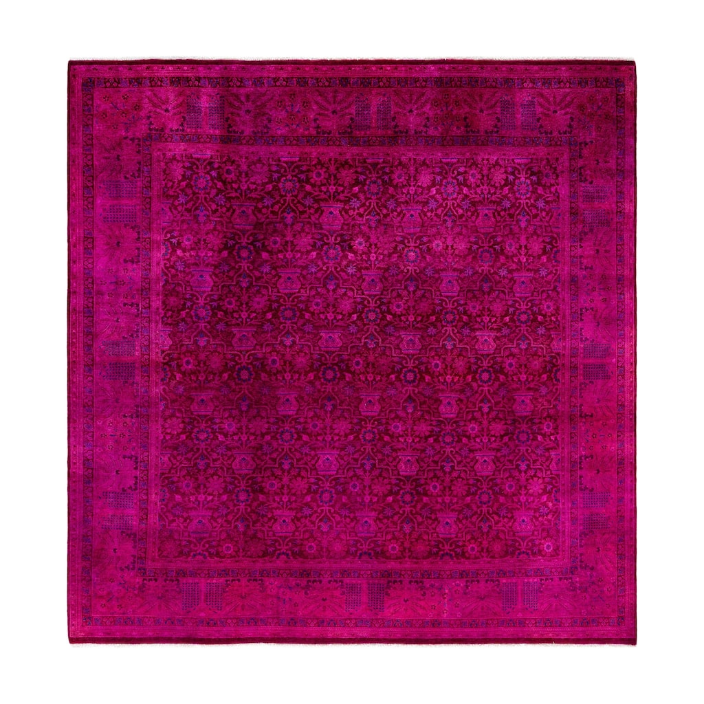 Overdyed One-of-a-Kind Hand-Knotted Area Rug - Purple - 7' 10" x 8' 1"