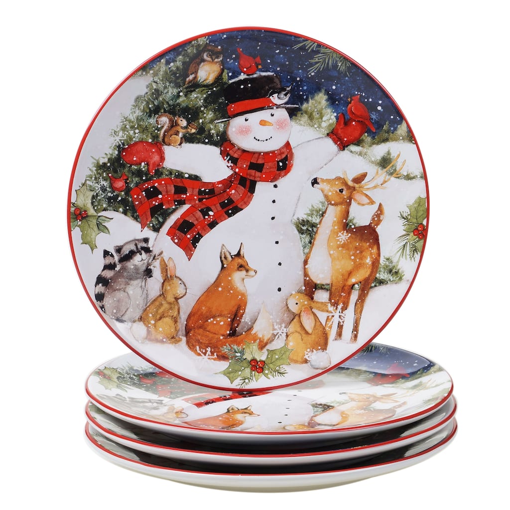 Certified International Magic Of Christmas Snowman 11-inch Dinner Plates (Set of 4)