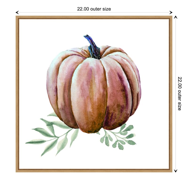 Amanti Art Pumpkin Watercolor Framed Canvas Wall Art