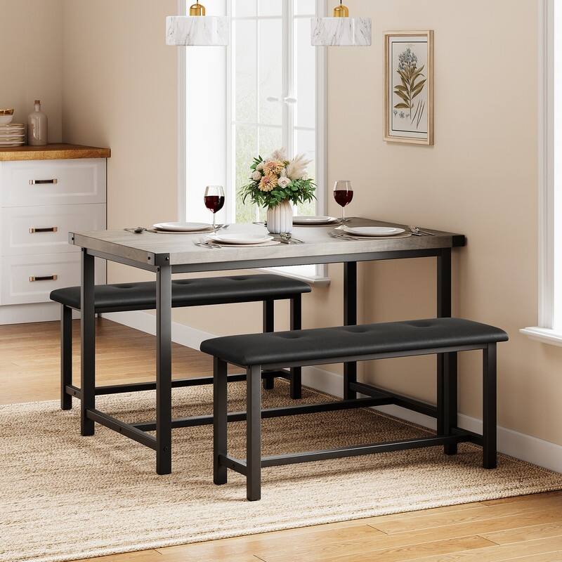 Industrial style dining table and chairs
