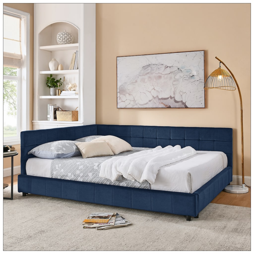 Queen Size Upholstered Tufted Bed Frame for Bedroom