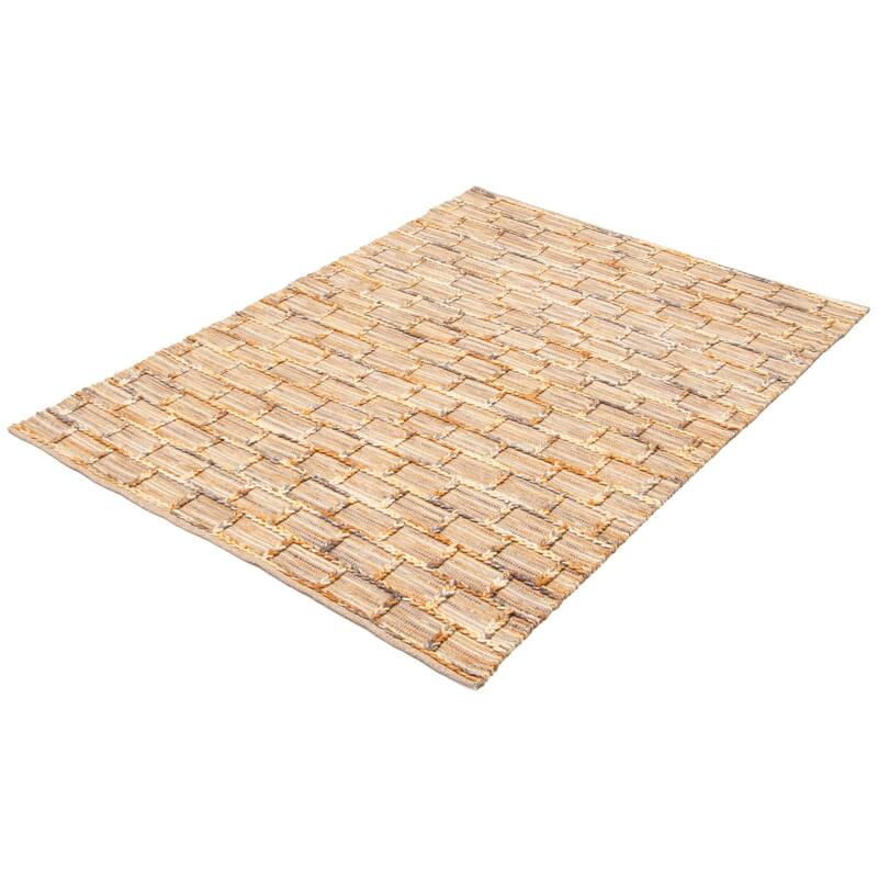 ECARPETGALLERY Braid weave Sienna Brown Wool Rug - 5'4 x 7'3