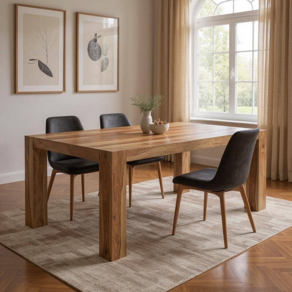 HomeRoots 75" Brown Solid Wood Dining Table - 75.00 in. x 30.00 in. x 40.00 in.