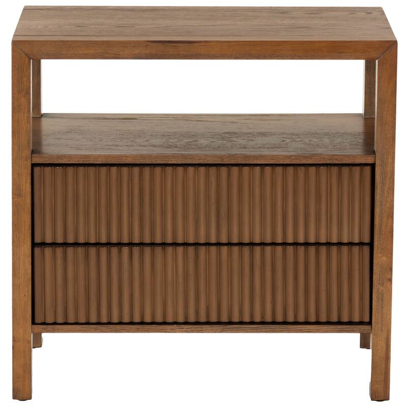 SAFAVIEH Couture Shelbie 2-Drawer Reeded Nightstand, Fully Assembled