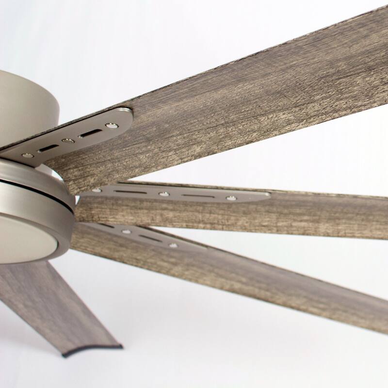 72 in. Integrated LED Nickel Ceiling Fan with Remote Control and Light - 72" W x 72"D x 14" H