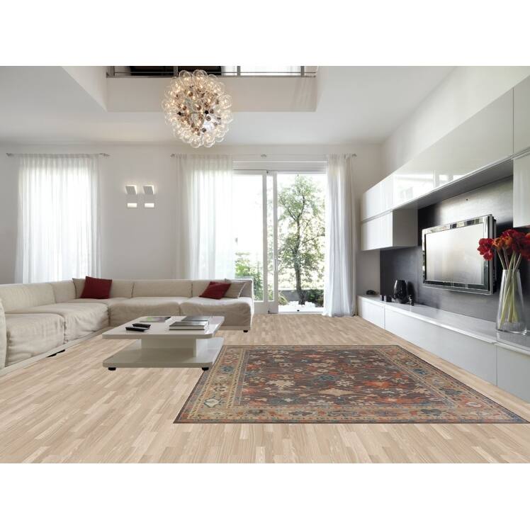 Hand Knotted Oriental 100% Wool Carpet Transitional All-Over Greys & Charcoal Oushak Area Rug - 12' 3'' X 9' 0''