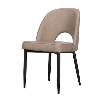 Dining Chair with Black Metal legs, Set of 2