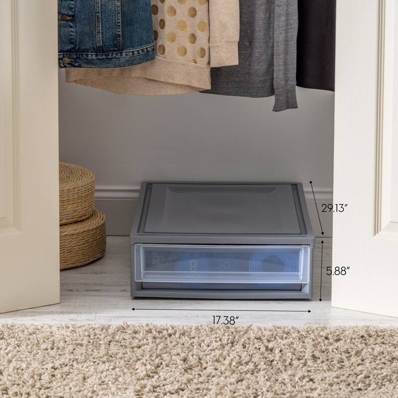 IRIS USA® USA® Underbed Chest 27.5 Qt Buckle Lid - Gray