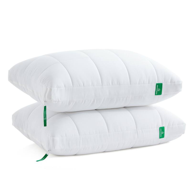 2 Pack 3 in 1 Cooling Adjustable Bed Pillow, Adjust Height Soft Firm Pillow for Back, Stomach or Side Sleepers