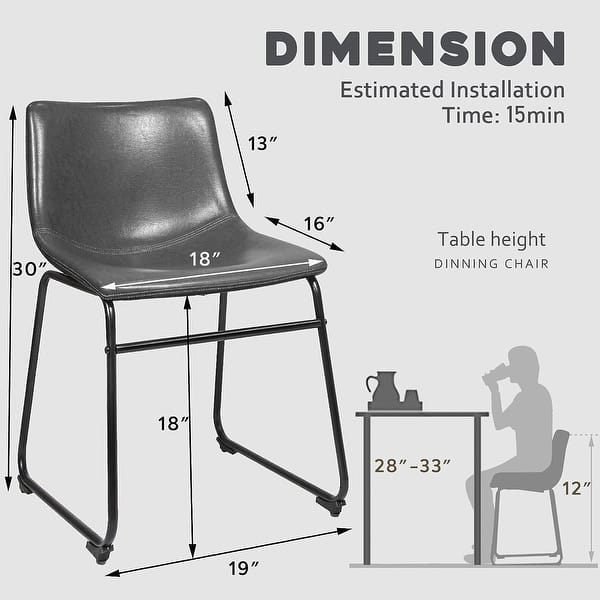 dimension image slide 15 of 19, Bossin 18/26/30 inch Bar Stools,Counter Height Bar Stools with Back Modern PU Leather Stools Dining Chair with Footrest