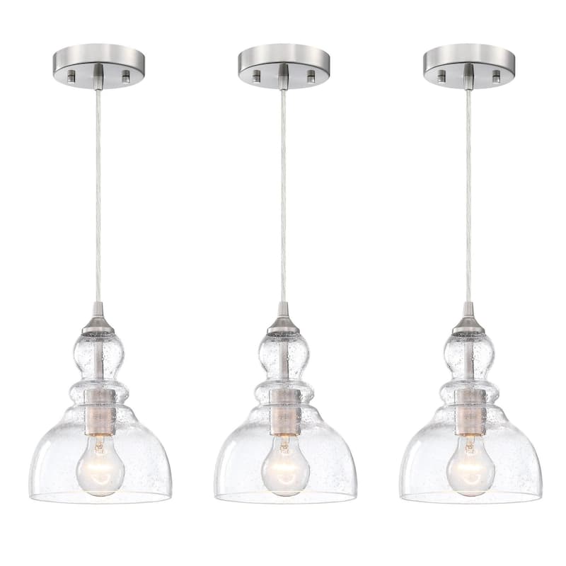 3-Pack 1-Light Mini Pendant with Brushed Nickle - Brushed Nickle