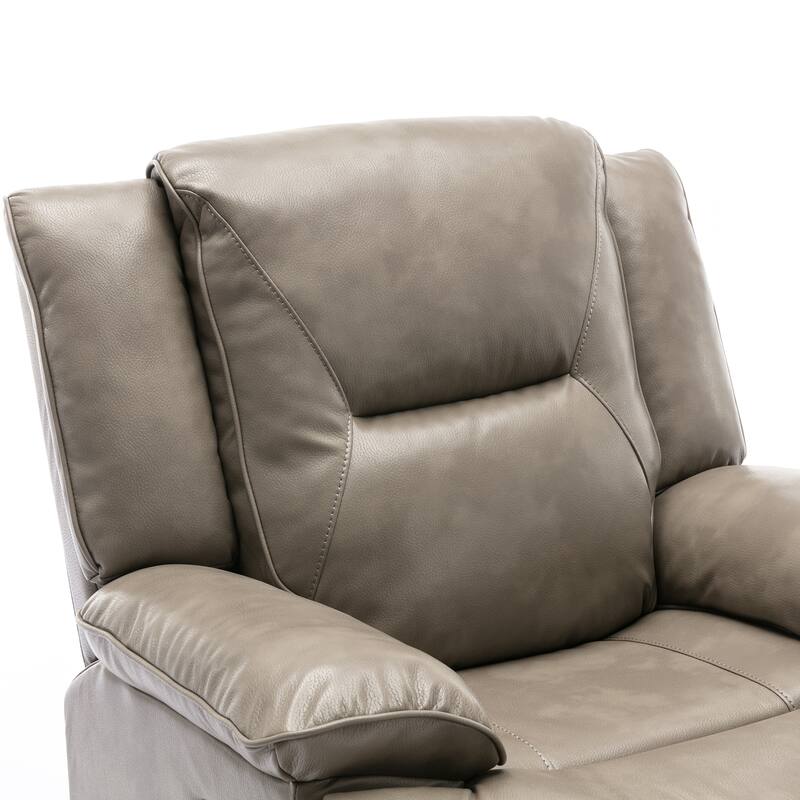 3 Seater Home Theater Recliner Manual Recliner Chair with a LED Light Strip Two Built-in Cup Holders