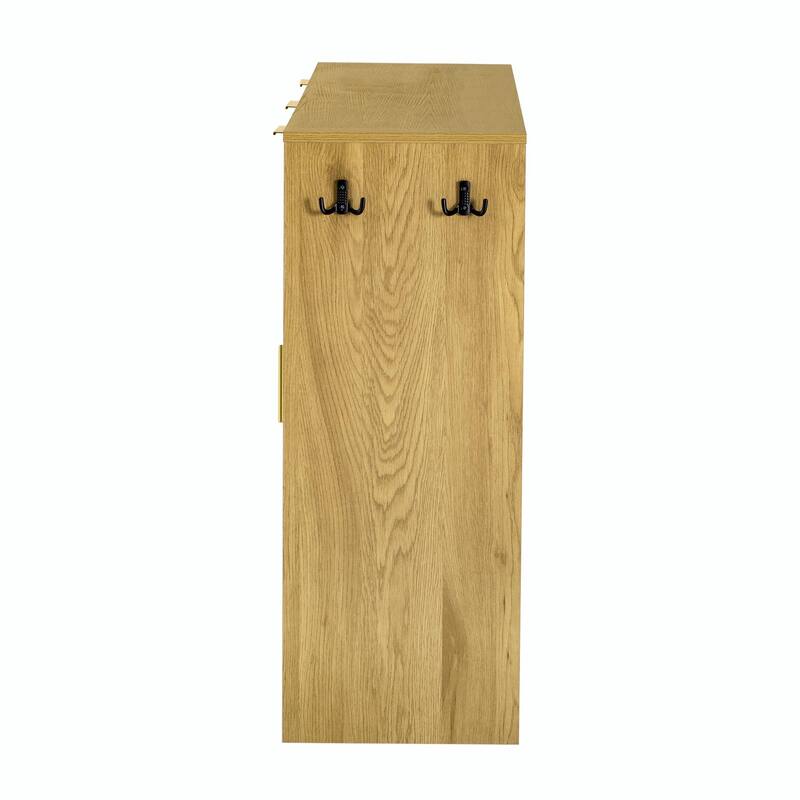 59.1" Multi-Functional Storage Buffet with Adjustable Shelf and Open Storage Compartments