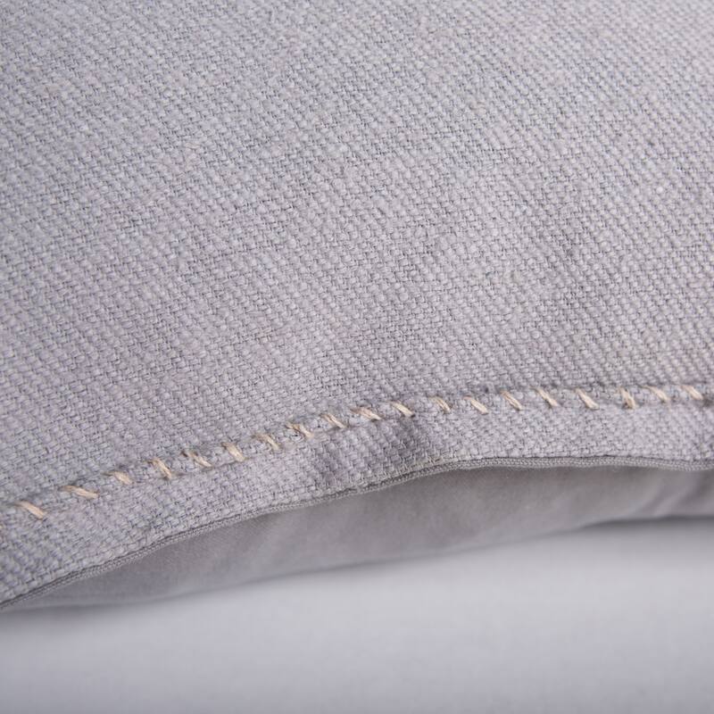 Rizzy Home Solid Throw Pillow with Whipstiched Edge