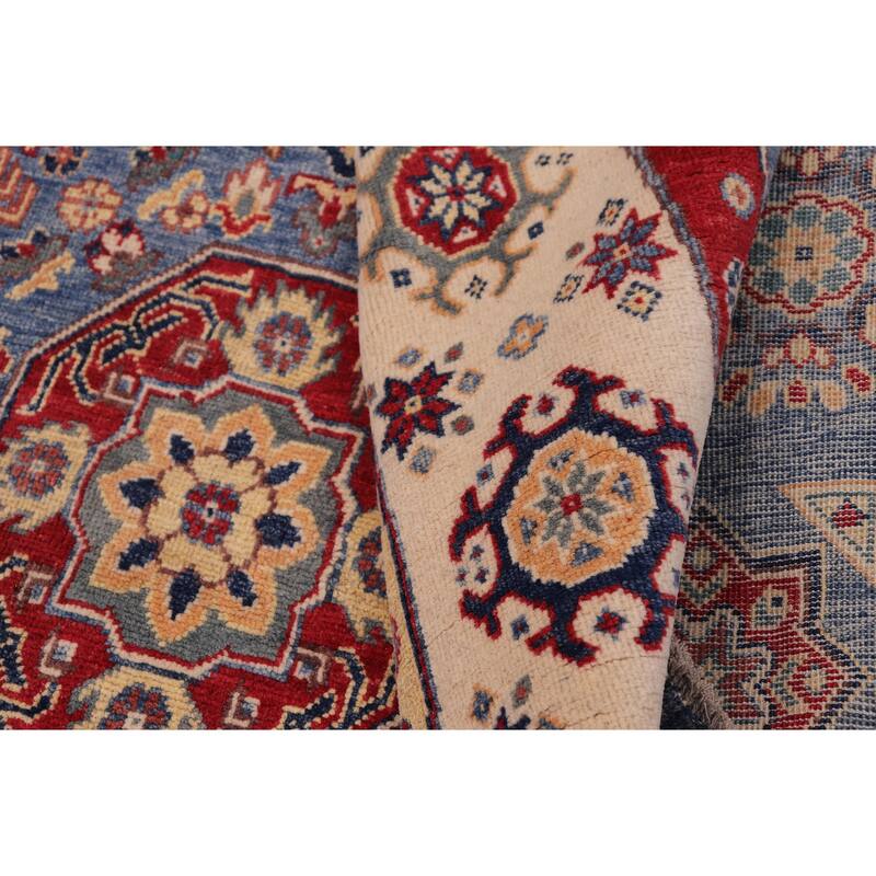 Tribal Kazak Jazmine Light Blue/Beige Wool Round - 8'0'' x 8'0''