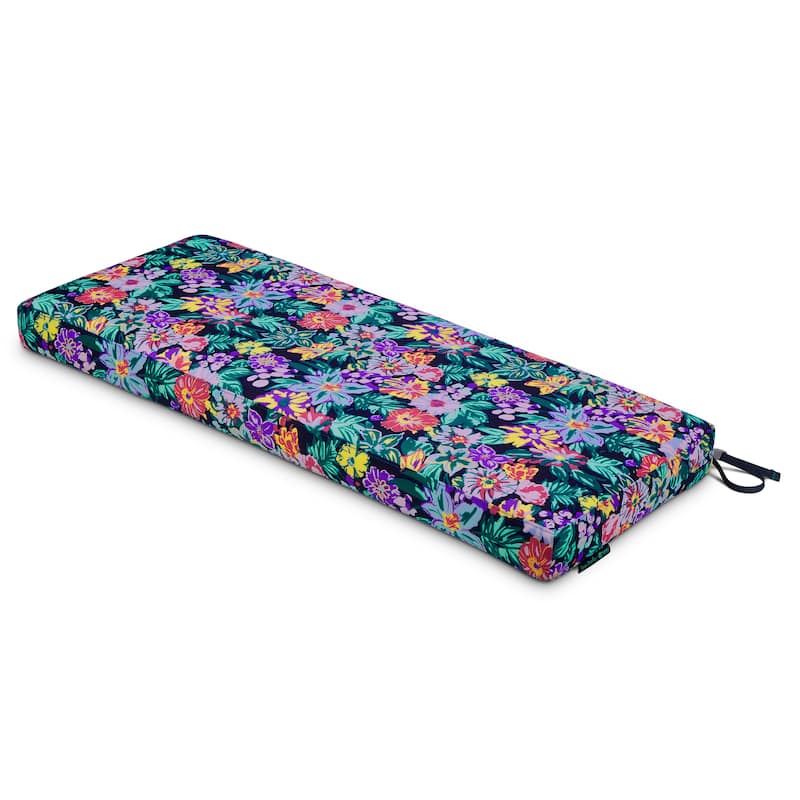 Vera Bradley by Classic Accessories Water-Resistant Patio Bench Cushion - 42"L x 18"D x 3"Thick - Happy Blooms