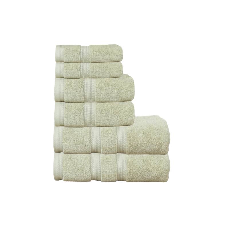 Home Weavers Elegance Essentials 550GSM Cotton Zero Twist Super Absorbent Bath Towel Set of 6 - 27"x54", 16"x24", 13"x13" - Green