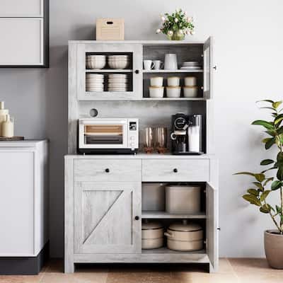 Kitchen Buffet Storage Cabinet with 2 Drawers & Adjustable Shelves