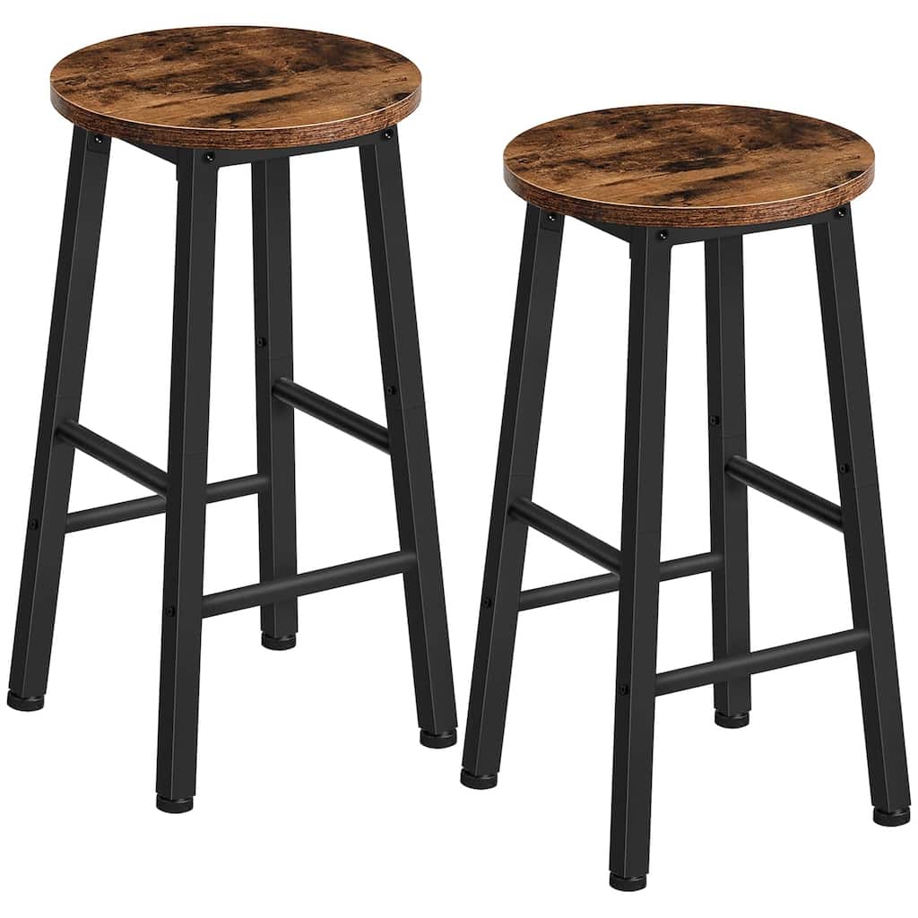 Bar Stools Set of 2, Counter Height Bar Stools, 24.8" Bar Stools for Kitchen Island, Industrial Kitchen Bar Chairs