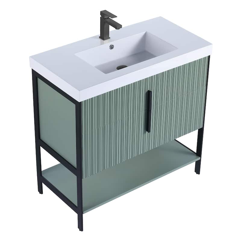 Fine Fixtures Serenity Modern Bathroom Vanity with White Gel Acrylic Top
