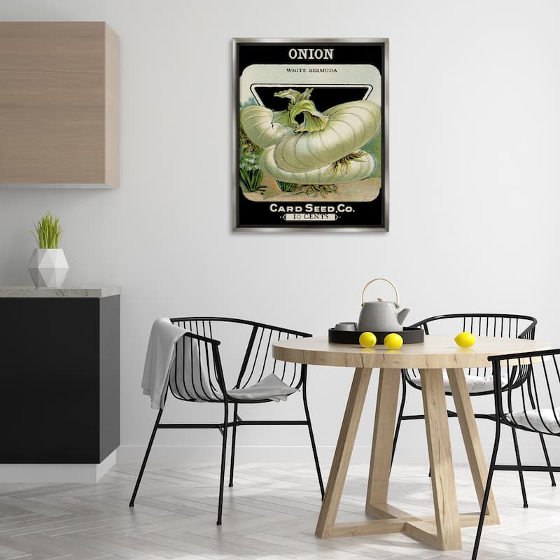 Stupell Vintage Garden Onion Framed Floater Canvas Wall Art Design By Lil' Rue