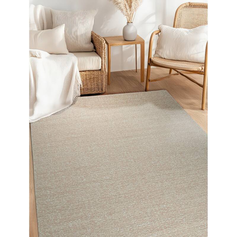 Home Décor Hand-Knotted Wool Plush Flatweave Loom Rug | Elegant Pink Area Rug for Living Room, Bedroom, Office, & | Sof