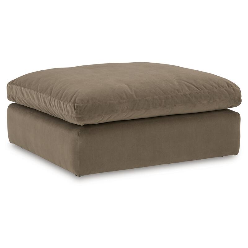 Accent Ottoman, Modern Square 42 Inch Soft Cocoa Brown Cushioned Top