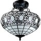 preview thumbnail 2 of 5, Tiffany Style Semi-flush Mount Ceiling Fixture Amora Lighting