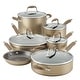 preview thumbnail 1 of 2, Advanced Home Nonstick 11-Piece Cookware Set, Bronze