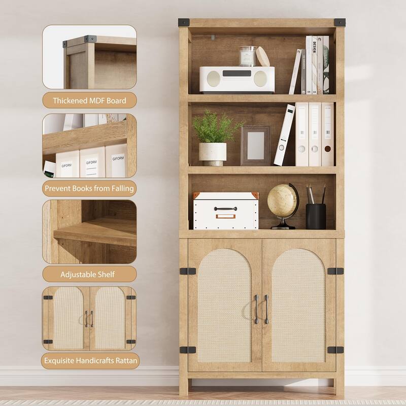 Tall Bookshelf with Storage, Bookshelves and Bookcases with Doors
