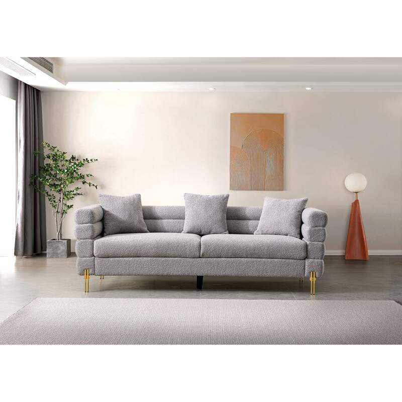 Luxurious And Comfortable Upholstered Sofa With Legs And Pillows