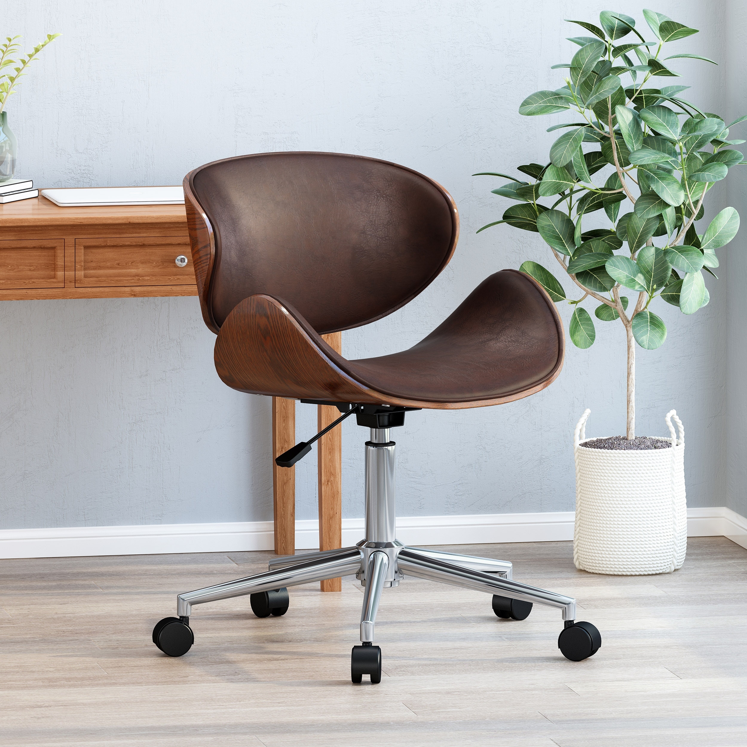 Johnson mid century modern fabric home office sales chair with chrome base by christopher knight home