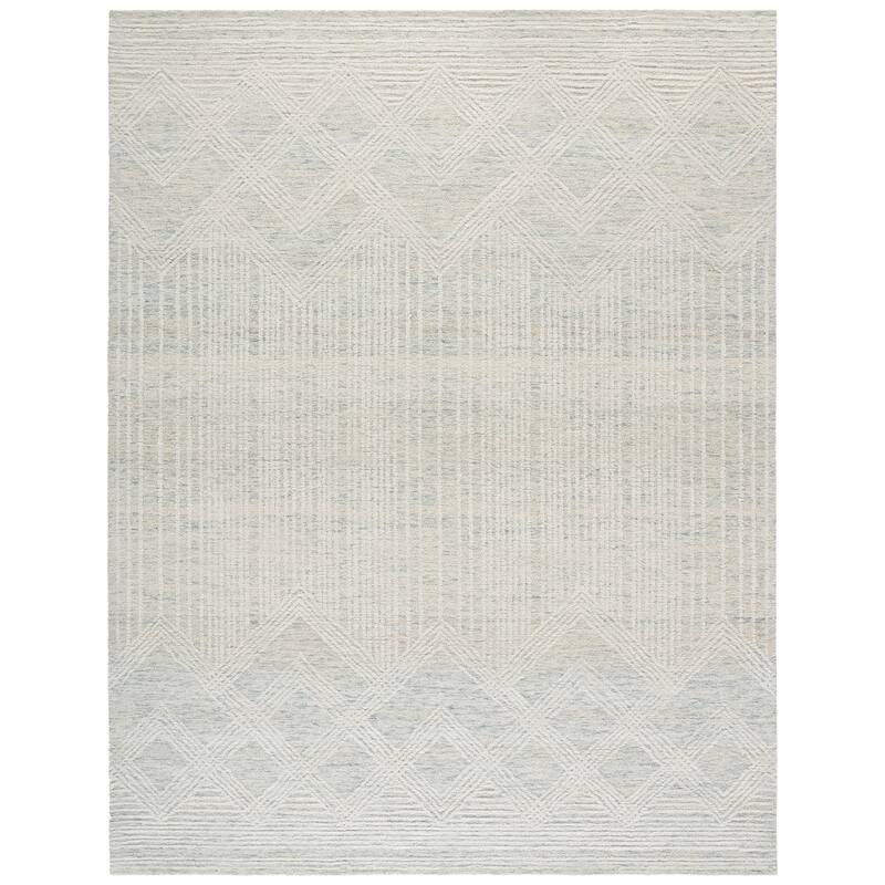 SAFAVIEH Handmade Pine Bine Modern Wool Rug - 8' x 10' - Light Grey/Ivory