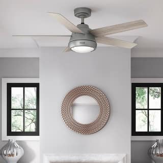 Hunter 52" Burroughs Ceiling Fan w/ LED Light Kit, Handheld Remote - Transitional, Industrial