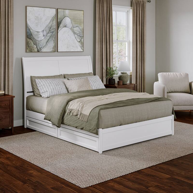 Andorra Platform Bed with Panel Footboard and Storage Drawers