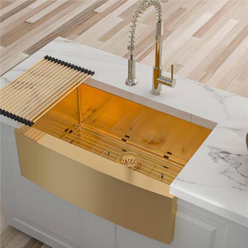 30 in 33 in 36 in Gold Farmhouse Sink 16 gauge Apron Front Kitchen Sink