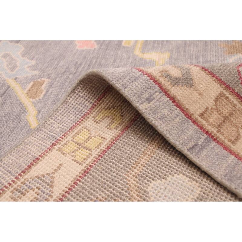 ECARPETGALLERY Hand-knotted Modern Oushak Grey Wool Rug - 8'11 x 11'11