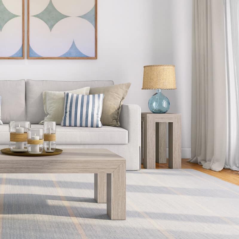 Plank and Beam Modern Rectangular Side Table - 25"