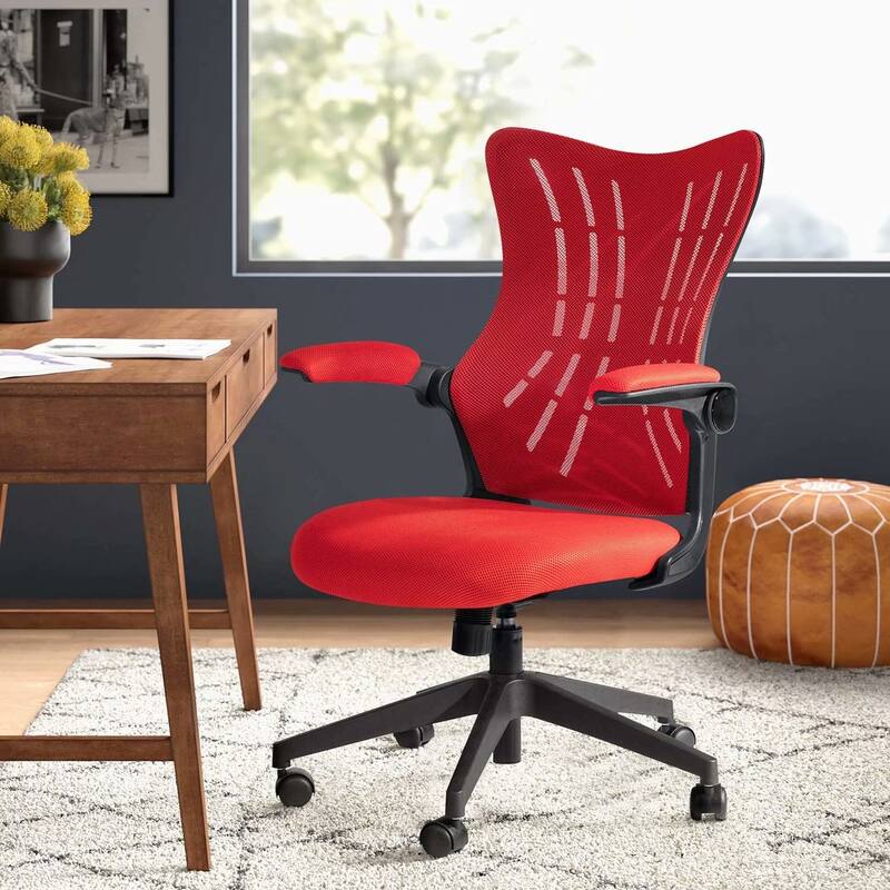 Homall Mid Back Mesh Office Desk Chair - Swivel Task Chair with Flip Arms and Lumbar Support