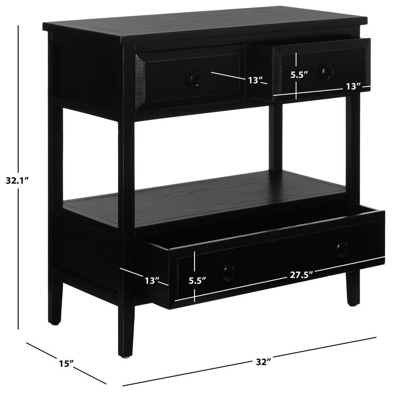 SAFAVIEH Jelica Black Storage Sideboard - 32" x 15" x 32.1" - 32Wx15Dx32H