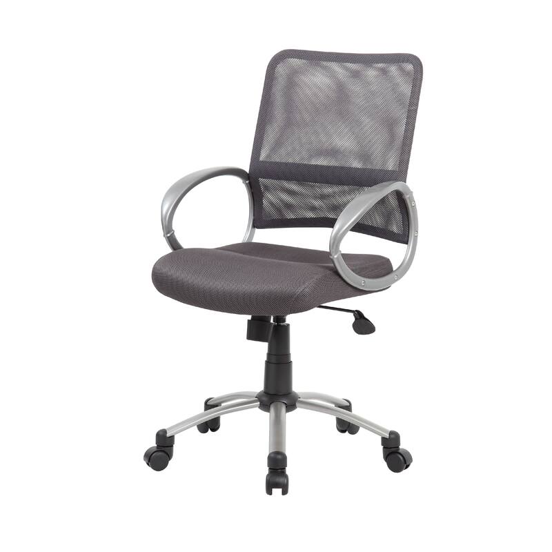 Toi Rolling Task Chair, Charcoal Gray Mesh, Pewter, Adjustable