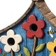 preview thumbnail 22 of 37, Glitzhome 10.5"H Distressed Solid Wood Birdhouse with 3D Flowers - 10.5"