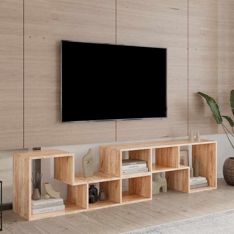 Mieres Modern Entertainment Center with Open Storage Shelves, TV Console Stand - n/a