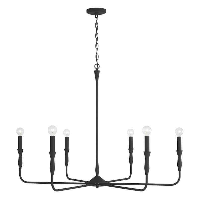 Paloma 6-light Hanging Chandelier - 30.5"H x 41"W - Textured Black