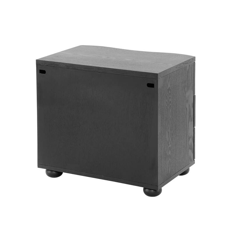 Christopher Knight Home - Modern Minimalist 23.62" Nightstand with Roller Glide Drawers & Solid Wood Legs, Versatile Home Use