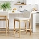 preview thumbnail 95 of 115, Gracie Modern Bar Stool, Boucle Upholstered Chair and Brushed Wooden Legs Single - Cream Boucle/Warm Pine - Counter Height