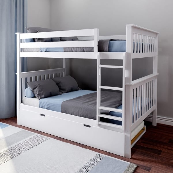 Max and Lily Full over Full Bunk Bed with Trundle Bed Bed Bath