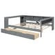 preview thumbnail 7 of 8, Wood Full Size Platform Bed with Storage Shelves, Drawers, Charging Station and Upholstered Headboard, Gray